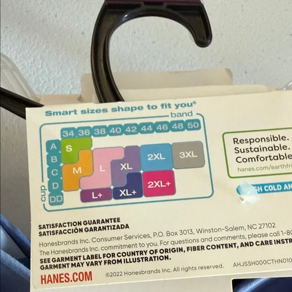 Hanes Women's Natural Lift Wire-Free Bra in Blue - Picture 2 of 2